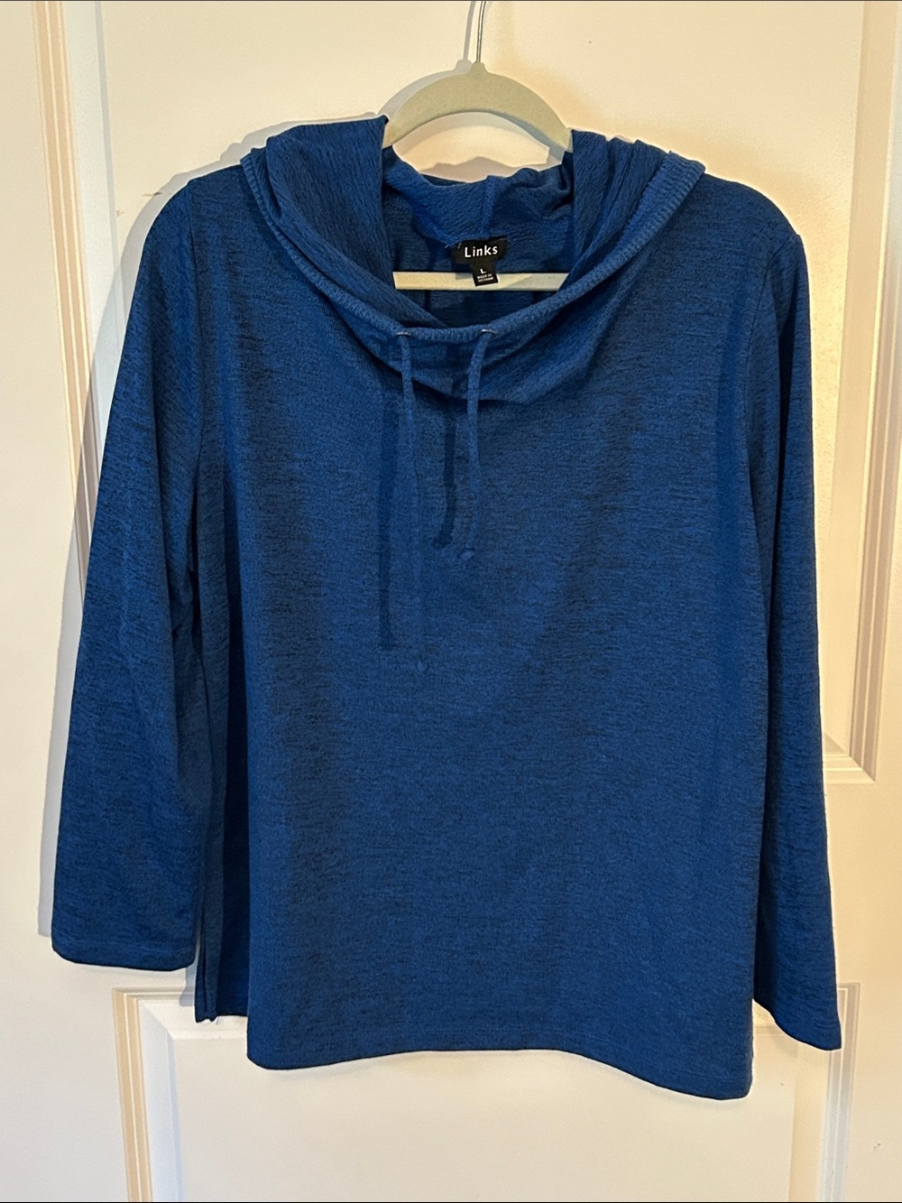 Links Blue Hooded Knit Top